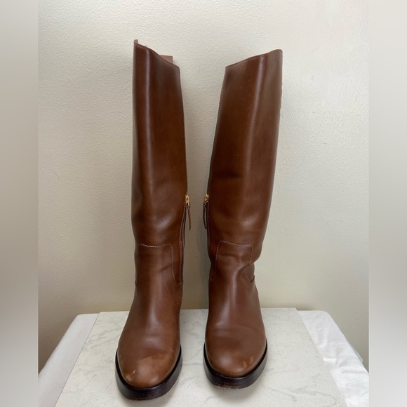 TORY BURCH THE RIDING BOOT LEATHER RICH BROWN - Picture 7 of 16